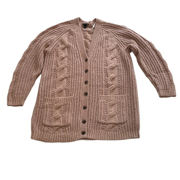 Torrid Pink Chunky Cable Knit Button Front Cardigan  - Size Large - Picture 1 of 12